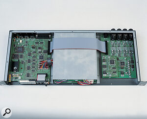 Inside the Plugstation: the PLG synth cards inhabit the middle section, while the X, Y and Z Boards fill the rest of the chassis.