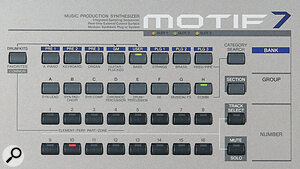 Access to the Motif's vast array of sounds is via these selection buttons, helpfully arranged into categories.