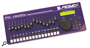 Peavey's PC1600X is a fully programmable MIDI fader box.