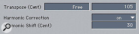 Though the Harmonic Correction facility is designed to make the processing sound more natural, small pitch‑shifts (up to a semitone or so) will often sound better without it.