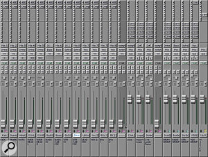 Mixer starting point for recording a small rock band.