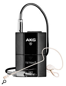 The DPT beltpack transmitter comes with an AKG C111 ear-hook vocal microphone.