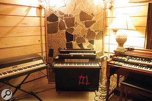 The Bomb Shelter boasts a fine array of vintage electro-mechanical keyboards, including Rhodes and Wurlitzer electric pianos and Hammond organs.