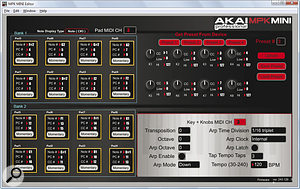 The MPK Mini's editor software can be used to edit and create presets and to set arpeggiator functions. 