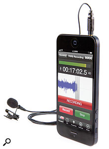 The SmartLav with the Rode Rec recording app. 