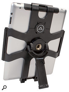 The Ultimate Support HyperPad. The topmost section can be removed to allow you to insert your iPad.