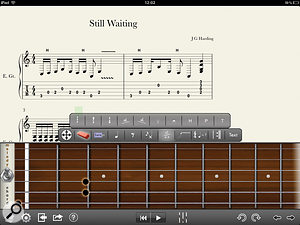 After only a few minutes with Progression, and with little experience of tablature, I'd already got some way through transcribing one of my own songs. The top-down fretboard view takes a while to get used to, though!