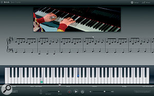 With GarageBand '09's new Artist Lessons feature, you can learn to play a song by a popular artist, such as 'Brick' by Ben Folds, complete with video, synchronised notation, and an instrument display that even shows the appropriate fingering.