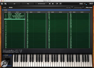 The Program Chain page with sounds inserted into the first five of its 128 slots.