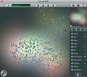 The Sound Map provides a novel three‑dimensional (up/down, left/right and shape/colour) representation of your sounds.