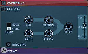 The effects window with the chorus exposed.