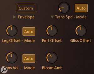 The Legato Deep Editor gives you control over legato settings such as portamento and glissando speed.