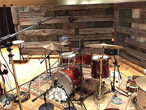 The drum miking setup. Although close mics were recorded, most of them were not used at the mix.