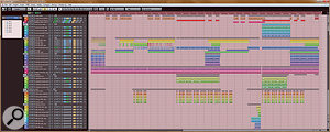 It's very common to double-track, and even quadruple-track parts, which means a vocal arrangment with harmony parts — such as the one pictured here — requires thorough planning before you start recording!