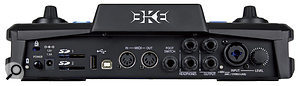The Beat Thang's back panel features an input for the external 12V PSU, two SD card slots, both types of USB port, MIDI I/O sockets, two headphone outputs and two main outputs on quarter-inch jacks, and a 'combi' mic/line input with accompanying level control. 