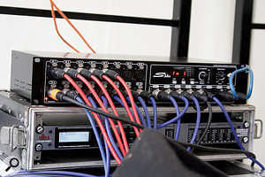 The S16 digital snake is capable of sending 16 channels from the stage to the mixer, and eight channels in the other direction, all via a single Cat 5 cable.