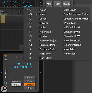 Key signature selection, and the Key Filter+ device.