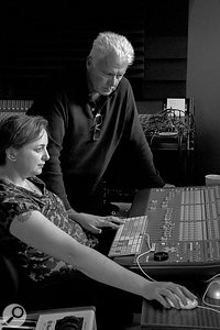 The major new member of the team for the recording of A  Simple Act Of Faith was engineer and Grange Farm Studio owner Isi Clarke (left, with Alan Florence).