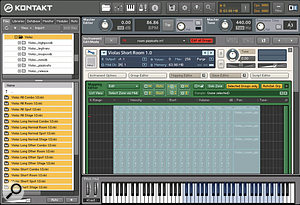 The viola section's pizzicato patch. 'Bartok' snaps are mapped to the top velocity layer.