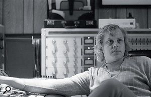 Engineer Bill Halverson in the Studio 3 control room, February 1969. Behind him you can see a rack of silver-face Universal Audio 1176s.