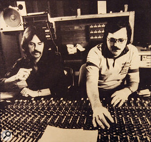 Equipment manager Kevin Elson (left) and Rodney Mills at the Studio One board.