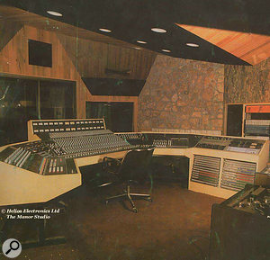 An old Helios brochure showing the desk that Richard Branson bought for the Manor's control room with some of the profits from Tubular Bells.