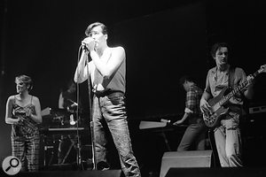 The Human League on stage shortly after the success of 'Don't You Want Me'.