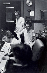 Simon Humphrey and the Clash in the control room of Whitfield Street's Studio 3. 