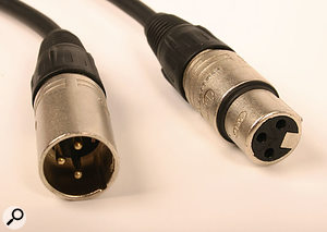 The familiar XLR, used extensively in professional audio. It offers a sturdy connection, and because it locks in place it is difficult to disconnect accidentally, which makes it perfect for connecting devices that use phantom power.