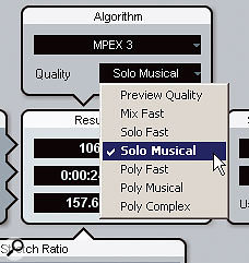 A number of different stretching algorithms are available.