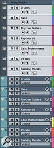 With a colour coded Folder and a Group Channel for each major instrument group, you can keep your project organised right from the start.