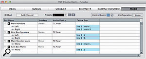 Configuring the Control Room outputs to provide a mono monitoring system using just a single speaker from your standard stereo monitoring system. 