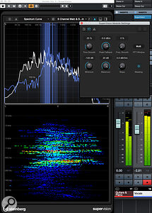 The Spectrum Curve and Multipanorama modules can provide a useful indication of potential masking of your lead vocal by other elements in your mix. If you take advantage of the ability to resize the SuperVision plug‑in, the Multipanorama display can reveal a lot of detail.