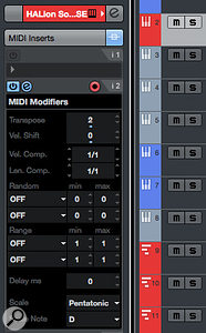 The MIDI Key Editor offers lots of useful options for creating chord sequences.