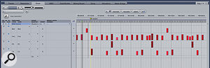 I particularly like the Drum panel for editing MIDI drum parts with the 'grid with velocity' mode shown here.