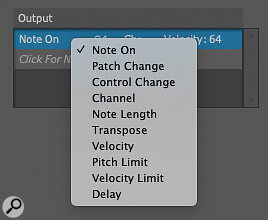 Screen 5: The Output settings for an articulation.