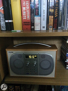 For checking mixes on consumer systems, David Wrench uses this Pure digital radio.