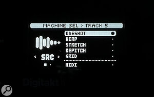 Digitakt II tracks have swappable playback and filter ‘machines’.