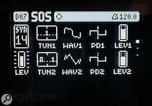 Wavetone is a two‑oscillator wavetable engine with phase distortion.