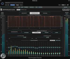 The Limiter/EQ Sub Module allows dynamic parameters and gain to be set individually for each Elevate frequency band.