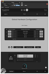 The Global Hardware Configuration pane is where trim values are set and slots are named.
