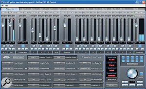 The Saffire Pro 40's Control software is where you can set‑up monitor mixes and manage your output routings. It also includes a useful monitor control section.