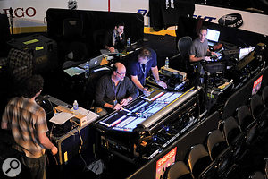 Front-of-house engineer Ron Reaves, sitting at the Digico SD7 that was used to mix the live performance.