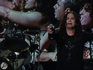 Ozzy now uses a  Shure Beta 58A capsule for his vocals, in part because of its water-resistant properties...