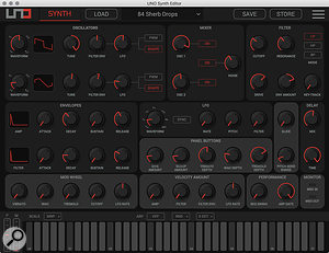 The UNO Synth Editor provides complete control of all synth parameters and runs stand‑alone or as a plug-in in your DAW.