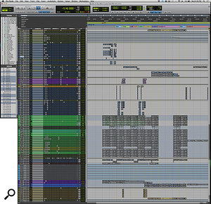 This composite screen capture shows the full Pro Tools session for the mix of ‘These Walls’.