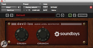 The ‘Glide 1’ keyboard part received some brutal treatment thanks to SoundToys’ Devil-Loc.