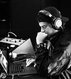 A.C Vasquez in the studio.