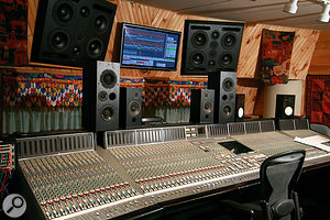 Michael Brauer's mix room is based around a large SSL desk.