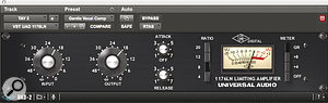 Niebank's approach to mixing vocals involves multing the lead vocal to several tracks and applying parallel processing, here using the UAD 1176 compressor.